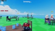 The round ends after either one of two players takes a sip from the poisoned drinks (Image via Roblox)